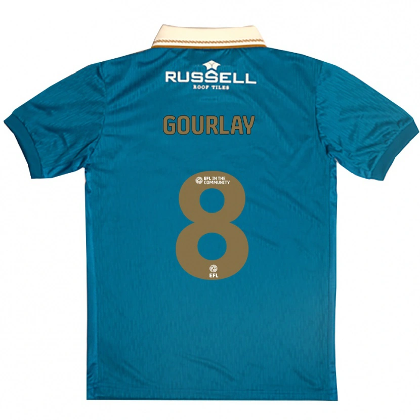 Danxen Donna Maglia Elisha Gourlay #8 Azzurro Bianco Kit Gara Away 2025/26 Maglietta