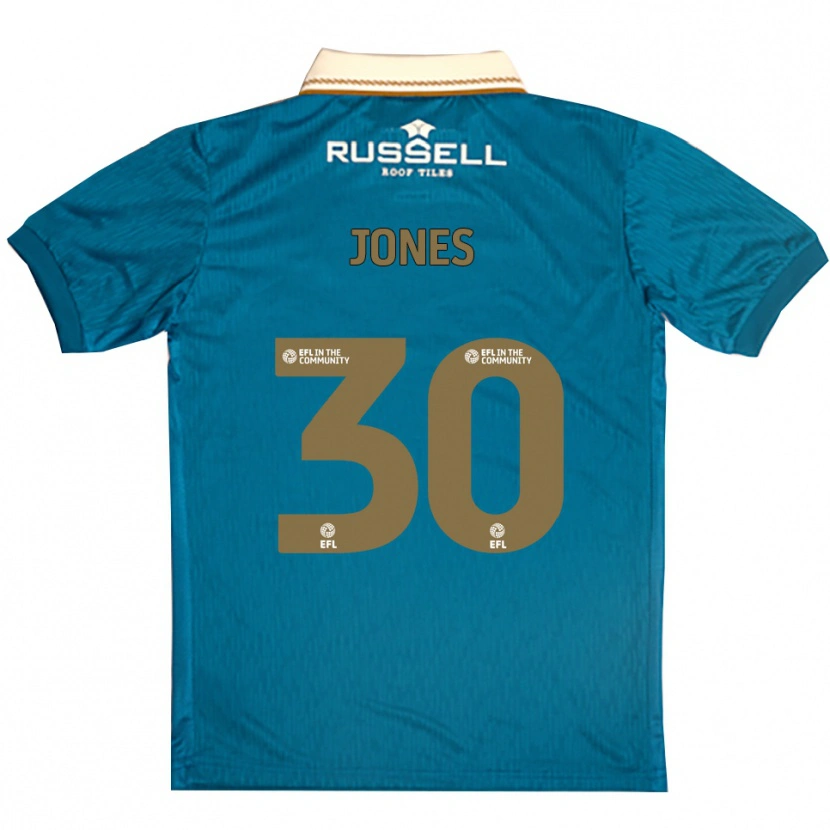 Danxen Donna Maglia James Jones #30 Azzurro Bianco Kit Gara Away 2025/26 Maglietta