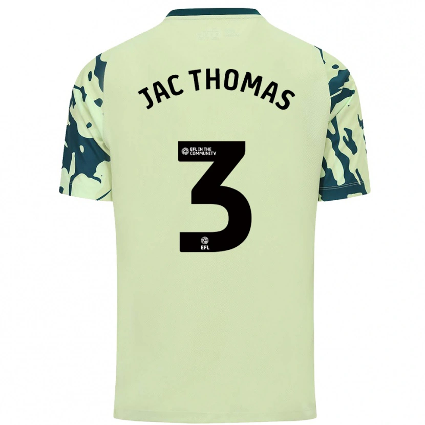 Danxen Donna Maglia Jac Thomas #3 Verde Scuro Kit Gara Away 2025/26 Maglietta