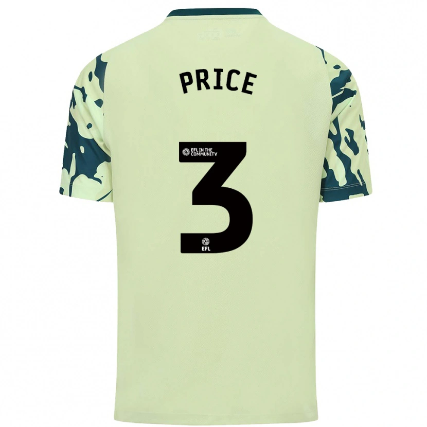 Danxen Donna Maglia Ffion Price #3 Verde Scuro Kit Gara Away 2025/26 Maglietta