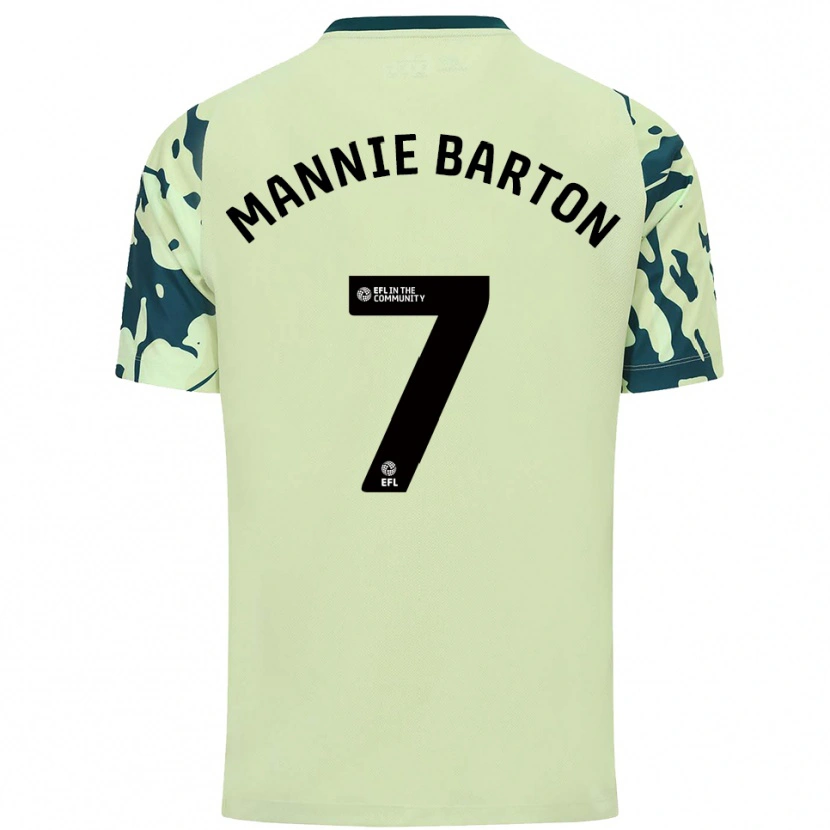 Danxen Donna Maglia Mannie Barton #7 Verde Scuro Kit Gara Away 2025/26 Maglietta