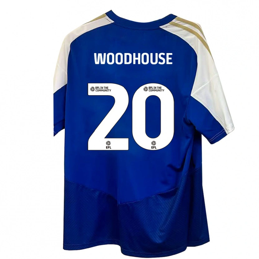 Danxen Donna Maglia Luca Woodhouse #20 Blu Bianco Oro Kit Gara Away 2025/26 Maglietta