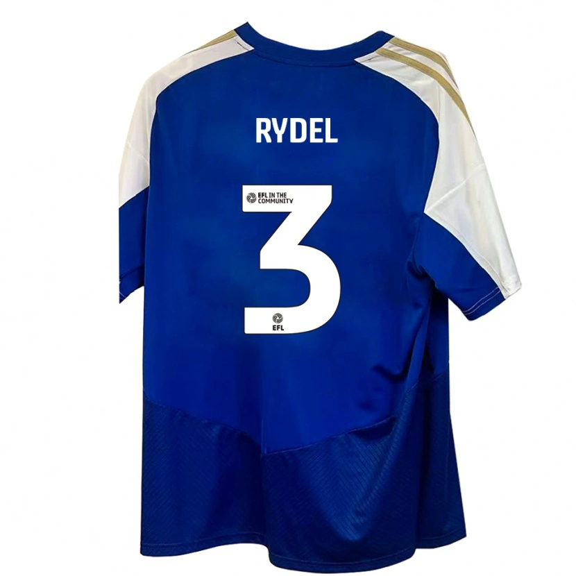 Danxen Donna Maglia Ryan Rydel #3 Blu Bianco Oro Kit Gara Away 2025/26 Maglietta