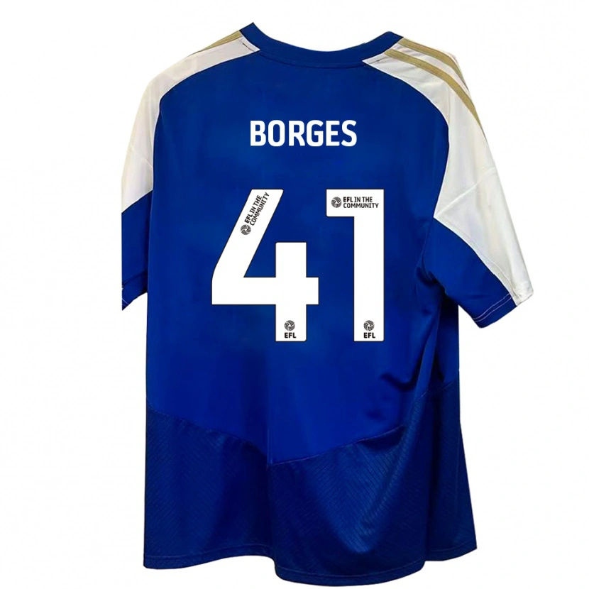 Danxen Donna Maglia Pedro Borges #41 Blu Bianco Oro Kit Gara Away 2025/26 Maglietta