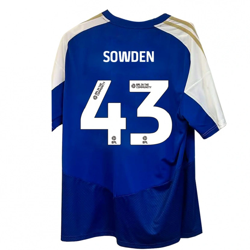 Danxen Donna Maglia Andrew Sowden #43 Blu Bianco Oro Kit Gara Away 2025/26 Maglietta