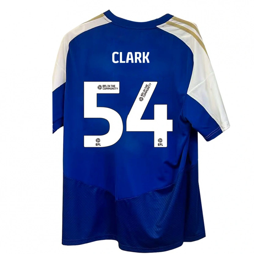 Danxen Donna Maglia Max Clark #54 Blu Bianco Oro Kit Gara Away 2025/26 Maglietta
