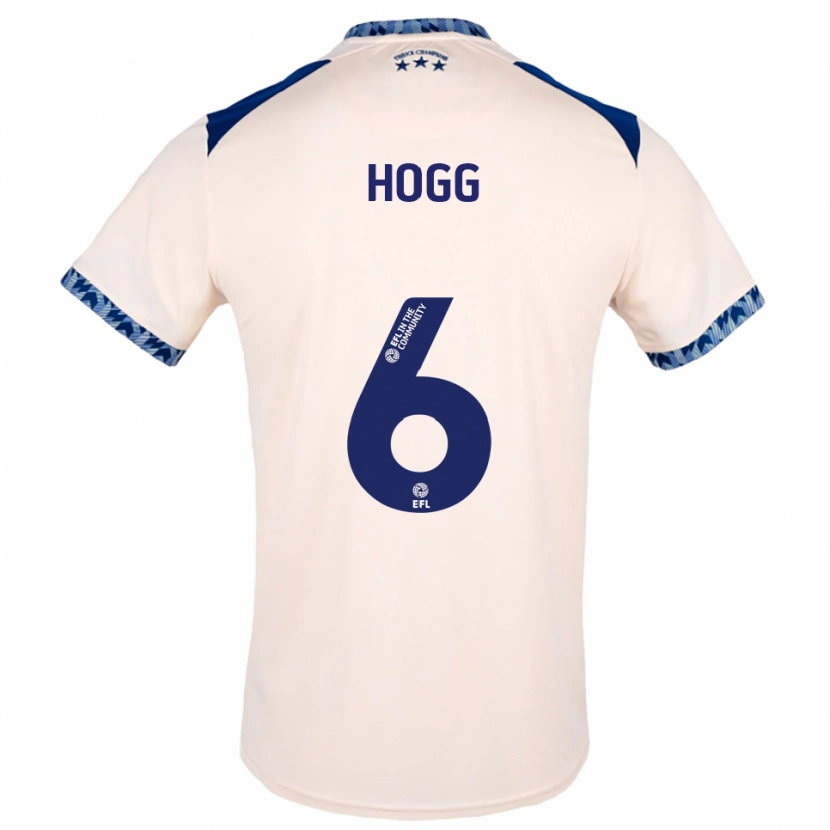 Danxen Donna Maglia Jonathan Hogg #6 Bianco Sporco Blu Navy Kit Gara Away 2025/26 Maglietta