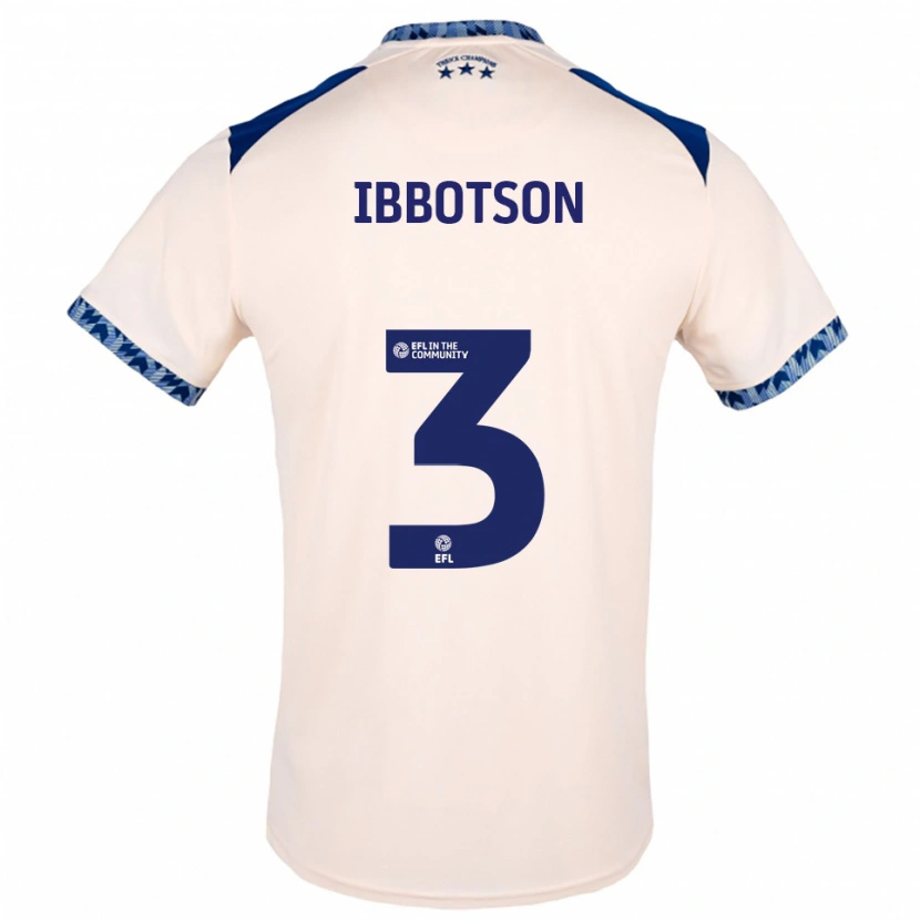 Danxen Donna Maglia Beth Ibbotson #3 Bianco Sporco Blu Navy Kit Gara Away 2025/26 Maglietta