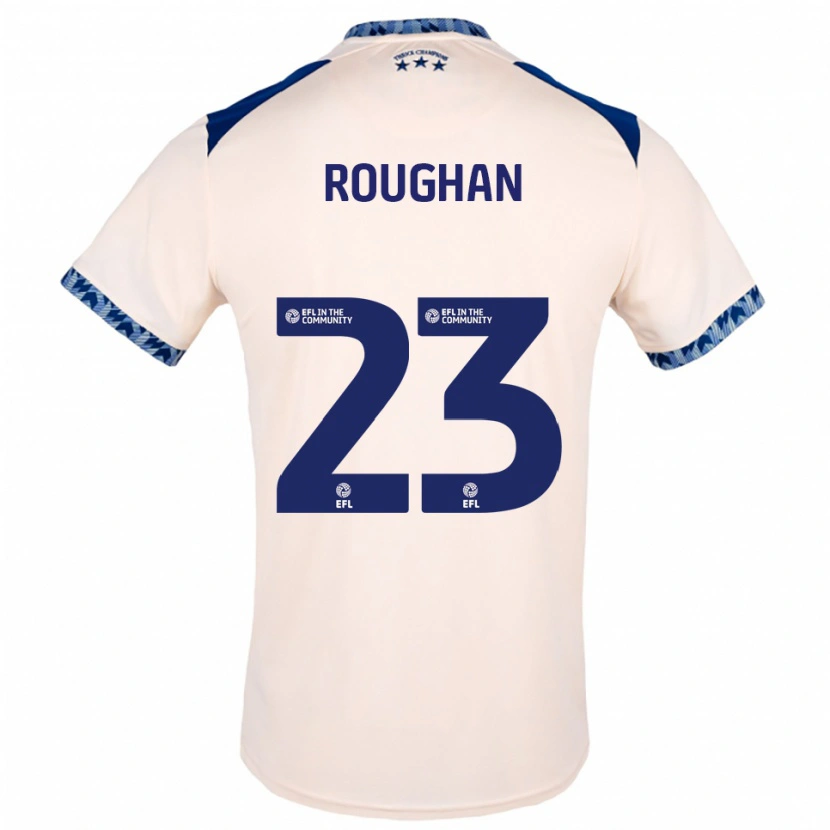 Danxen Donna Maglia Sean Roughan #23 Bianco Sporco Blu Navy Kit Gara Away 2025/26 Maglietta