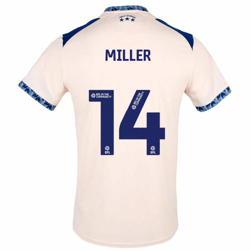 Danxen Donna Maglia Mickel Miller #14 Bianco Sporco Blu Navy Kit Gara Away 2025/26 Maglietta