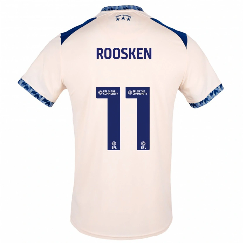 Danxen Donna Maglia Ruben Roosken #11 Bianco Sporco Blu Navy Kit Gara Away 2025/26 Maglietta