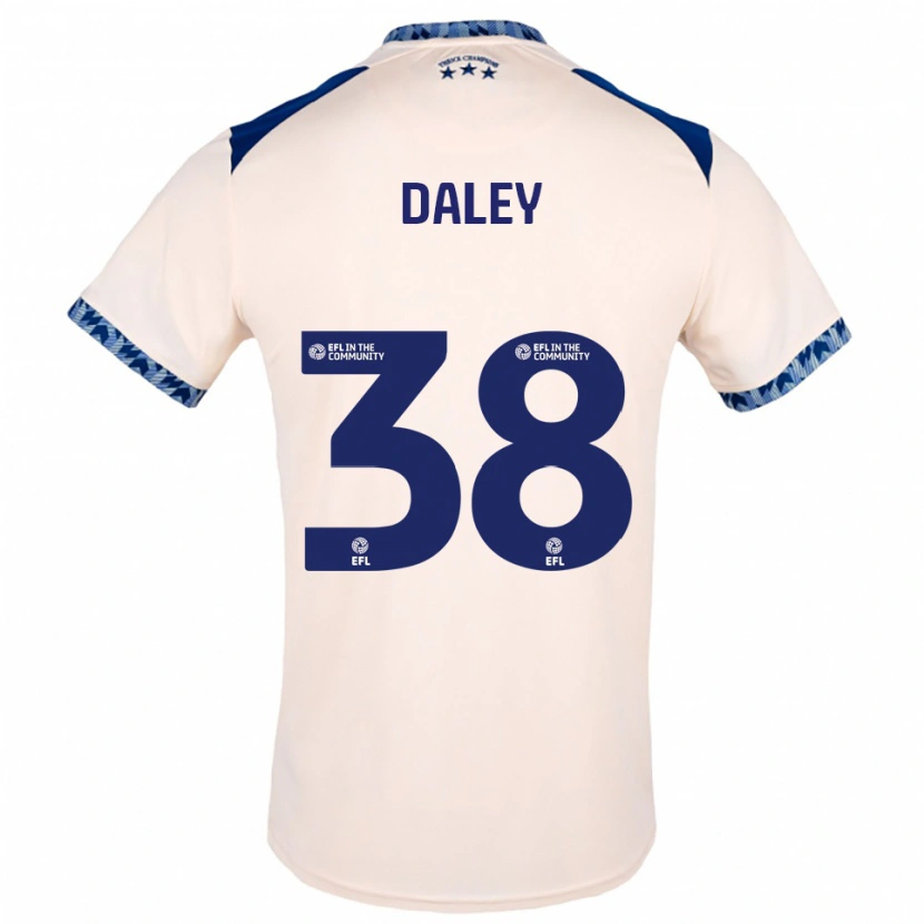 Danxen Donna Maglia Luke Daley #38 Bianco Sporco Blu Navy Kit Gara Away 2025/26 Maglietta