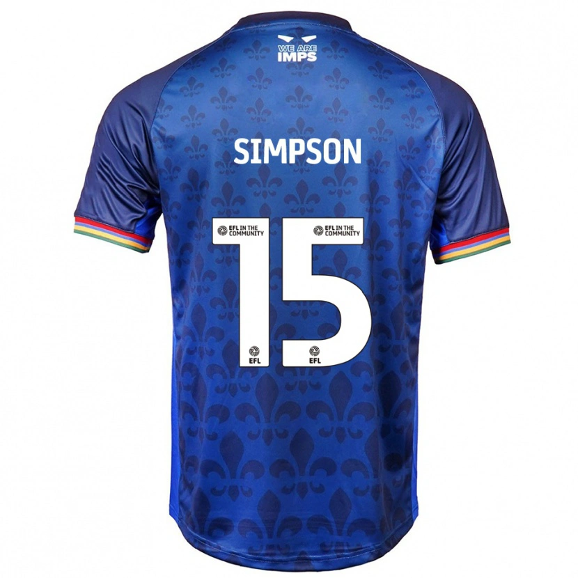 Danxen Donna Maglia John Simpson #15 Blu Navy Kit Gara Away 2025/26 Maglietta