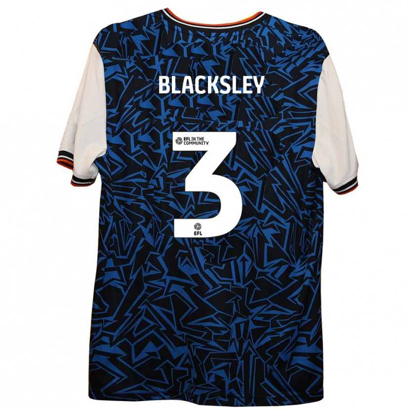 Danxen Donna Maglia Tanya Blacksley #3 Blu Nero Bianco Kit Gara Away 2025/26 Maglietta
