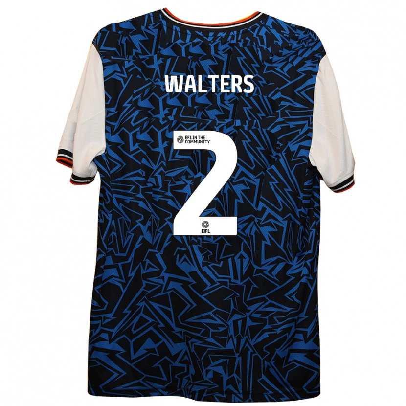 Danxen Donna Maglia Reuell Walters #2 Blu Nero Bianco Kit Gara Away 2025/26 Maglietta