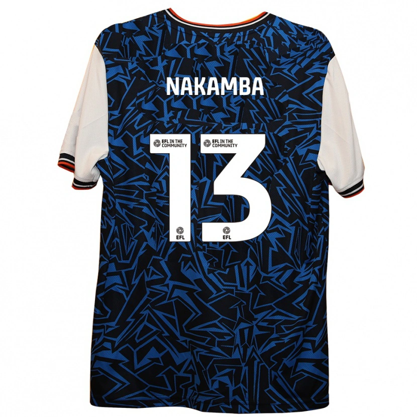 Danxen Donna Maglia Marvelous Nakamba #13 Blu Nero Bianco Kit Gara Away 2025/26 Maglietta