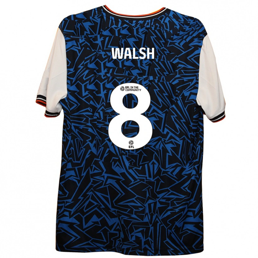 Danxen Donna Maglia Liam Walsh #8 Blu Nero Bianco Kit Gara Away 2025/26 Maglietta