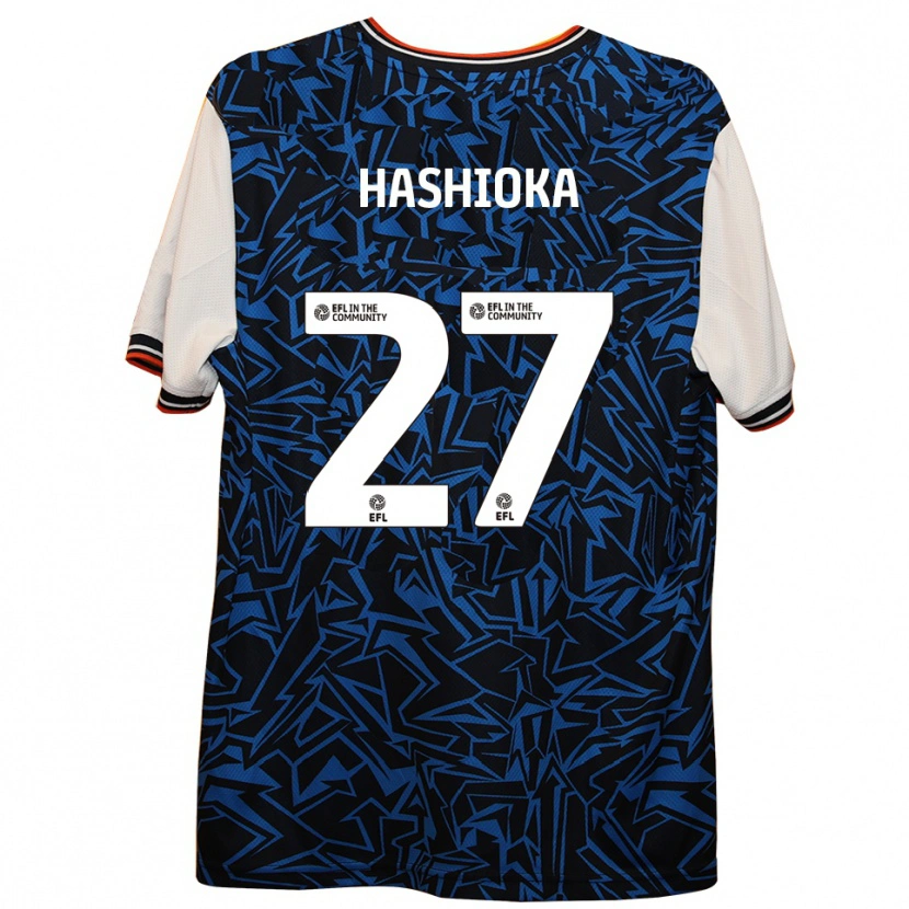 Danxen Donna Maglia Daiki Hashioka #27 Blu Nero Bianco Kit Gara Away 2025/26 Maglietta