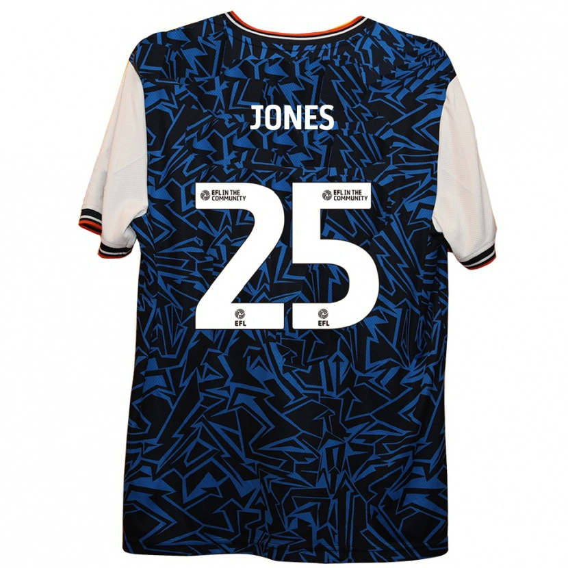 Danxen Donna Maglia Isaiah Jones #25 Blu Nero Bianco Kit Gara Away 2025/26 Maglietta