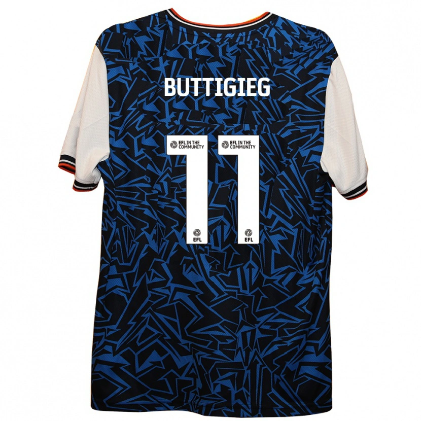 Danxen Donna Maglia Fiona Buttigieg #11 Blu Nero Bianco Kit Gara Away 2025/26 Maglietta
