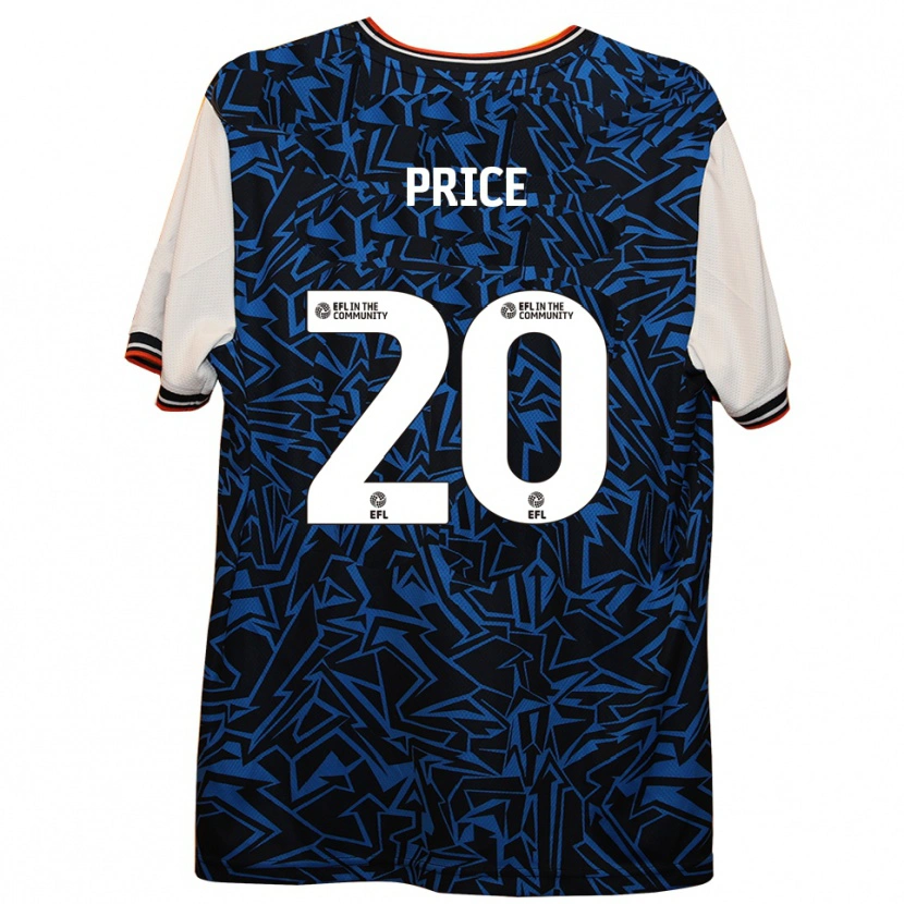 Danxen Donna Maglia Erin Price #20 Blu Nero Bianco Kit Gara Away 2025/26 Maglietta