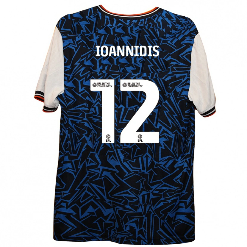Danxen Donna Maglia Zacharias Ioannidis #12 Blu Nero Bianco Kit Gara Away 2025/26 Maglietta