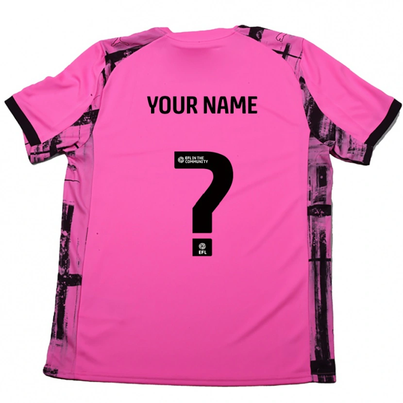 Danxen Donna Maglia Il Tuo Nome #0 Rosso Rosa Nero Kit Gara Away 2025/26 Maglietta