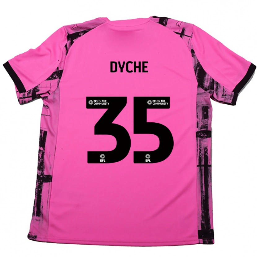 Danxen Donna Maglia Max Dyche #35 Rosso Rosa Nero Kit Gara Away 2025/26 Maglietta