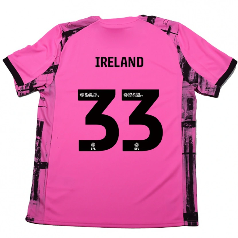 Danxen Donna Maglia Matthew Ireland #33 Rosso Rosa Nero Kit Gara Away 2025/26 Maglietta