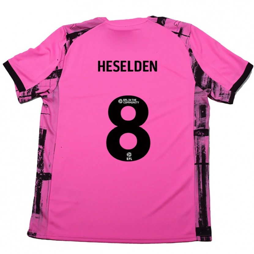 Danxen Donna Maglia Ruby Heselden #8 Rosso Rosa Nero Kit Gara Away 2025/26 Maglietta