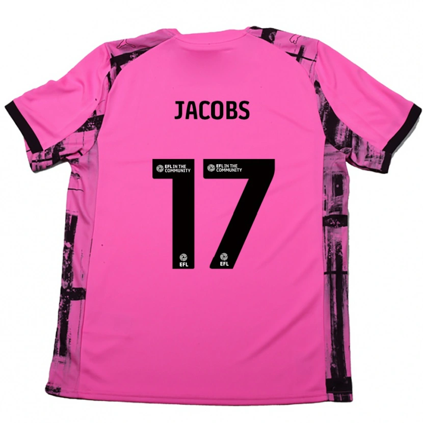 Danxen Donna Maglia Michael Jacobs #17 Rosso Rosa Nero Kit Gara Away 2025/26 Maglietta