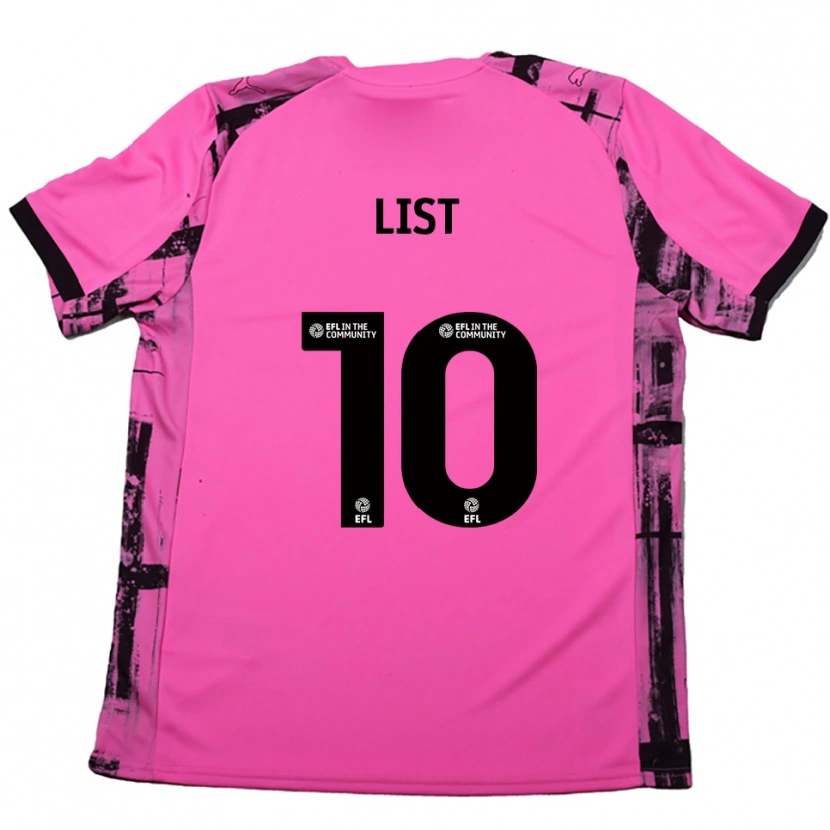 Danxen Donna Maglia Elliott List #10 Rosso Rosa Nero Kit Gara Away 2025/26 Maglietta