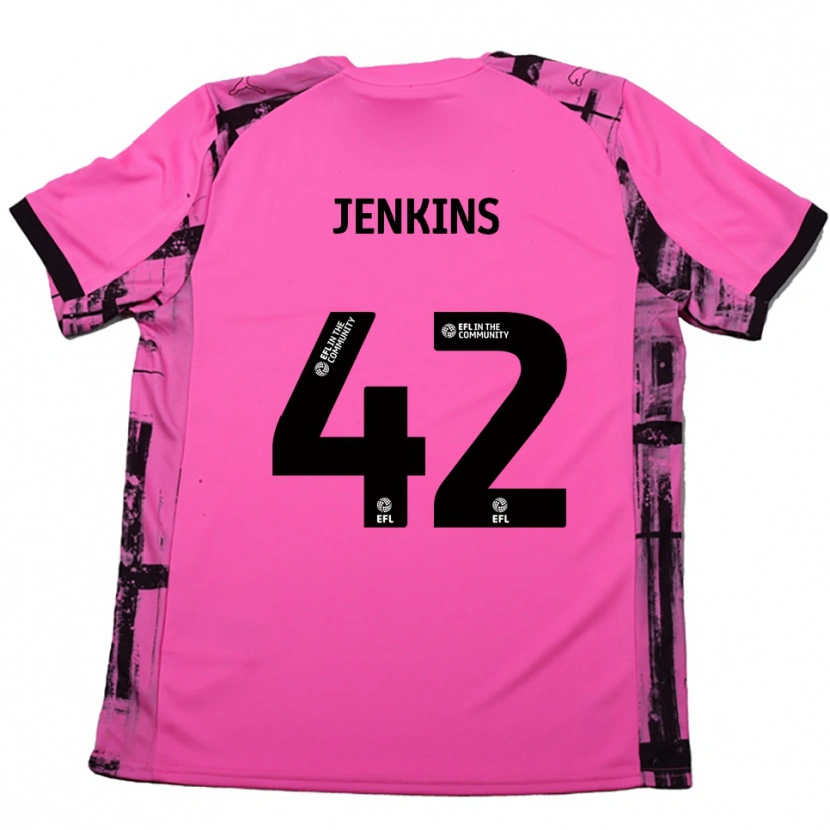 Danxen Donna Maglia Leo Jenkins #42 Rosso Rosa Nero Kit Gara Away 2025/26 Maglietta