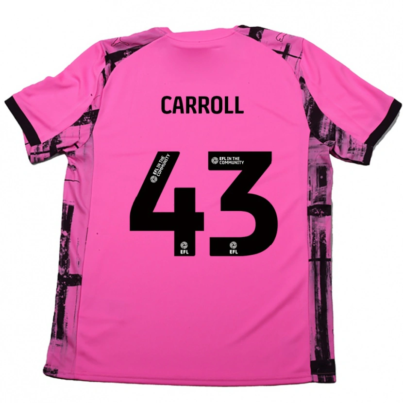Danxen Donna Maglia Charlie Carroll #43 Rosso Rosa Nero Kit Gara Away 2025/26 Maglietta