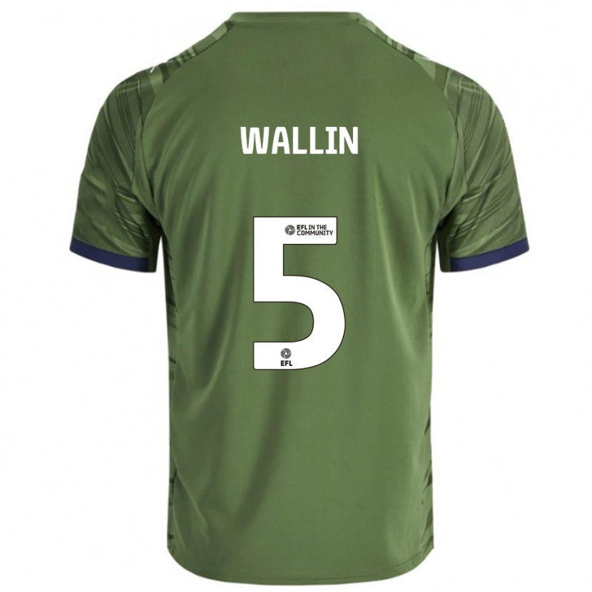 Danxen Donna Maglia Oscar Wallin #5 Verde Bianco Kit Gara Away 2025/26 Maglietta