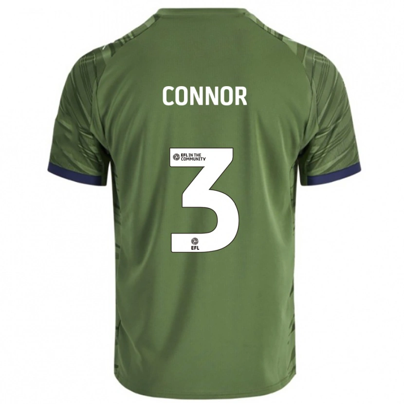 Danxen Donna Maglia Niamh Connor #3 Verde Bianco Kit Gara Away 2025/26 Maglietta