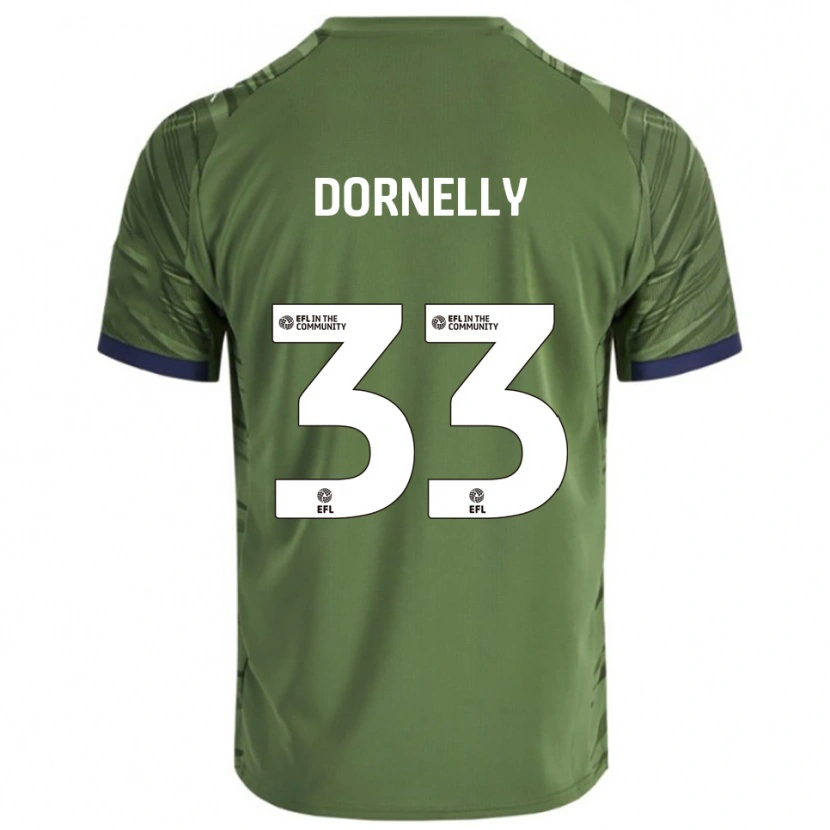 Danxen Donna Maglia James Dornelly #33 Verde Bianco Kit Gara Away 2025/26 Maglietta