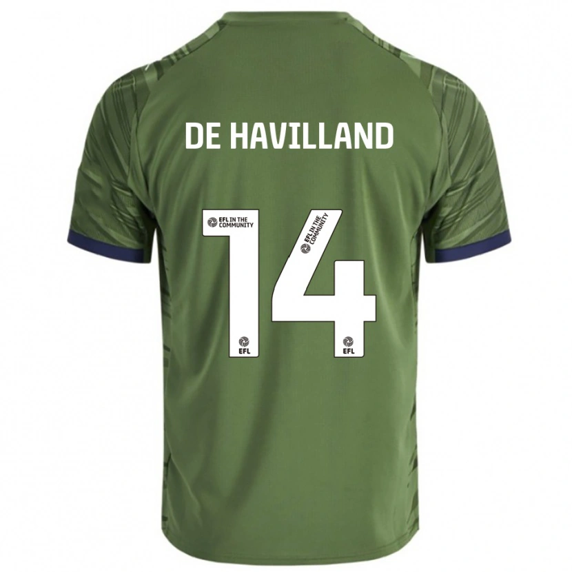 Danxen Donna Maglia Ryan De Havilland #14 Verde Bianco Kit Gara Away 2025/26 Maglietta
