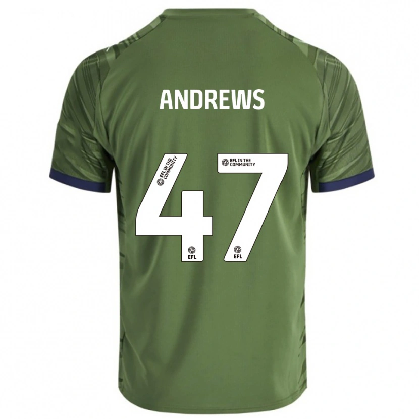 Danxen Donna Maglia Joe Andrews #47 Verde Bianco Kit Gara Away 2025/26 Maglietta