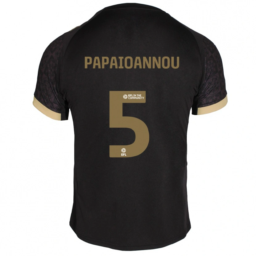 Danxen Donna Maglia Panagiota Papaioannou #5 Nero Oro Kit Gara Away 2025/26 Maglietta