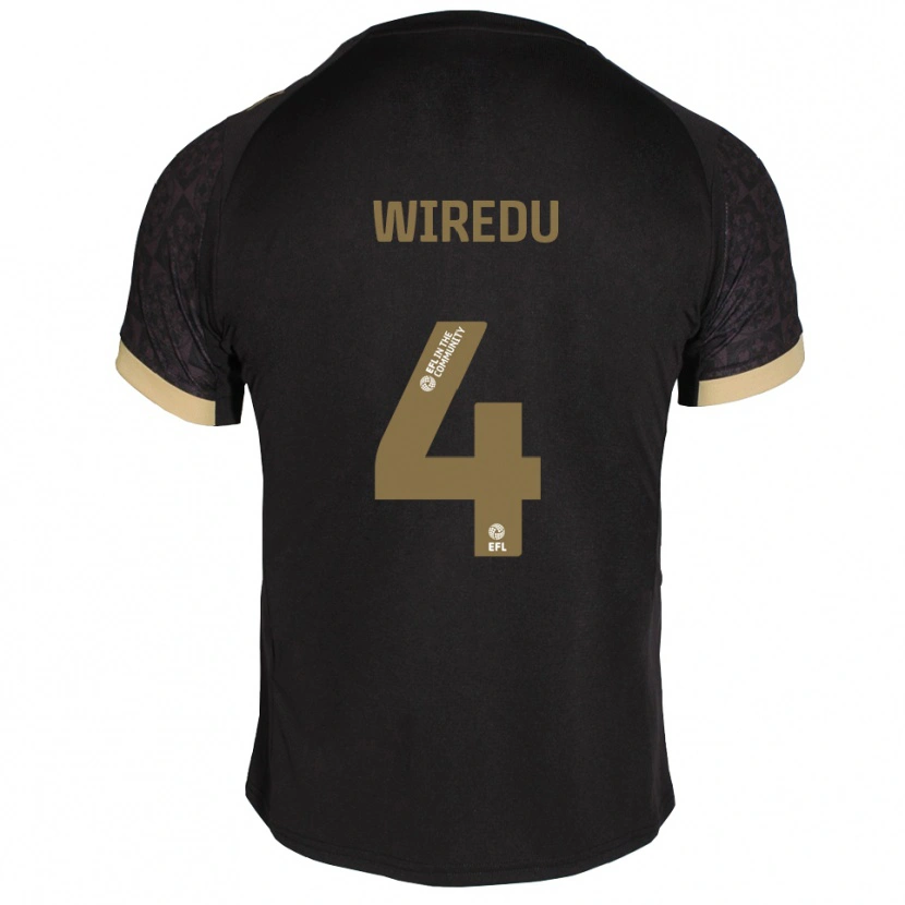 Danxen Donna Maglia Brendan Wiredu #4 Nero Oro Kit Gara Away 2025/26 Maglietta