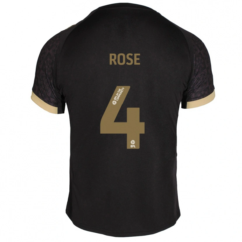 Danxen Donna Maglia Jemma Rose #4 Nero Oro Kit Gara Away 2025/26 Maglietta