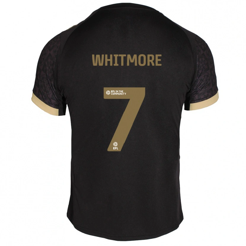 Danxen Donna Maglia Charlotte Whitmore #7 Nero Oro Kit Gara Away 2025/26 Maglietta