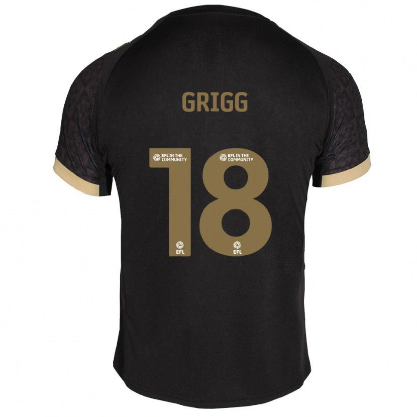 Danxen Donna Maglia Katie Grigg #18 Nero Oro Kit Gara Away 2025/26 Maglietta