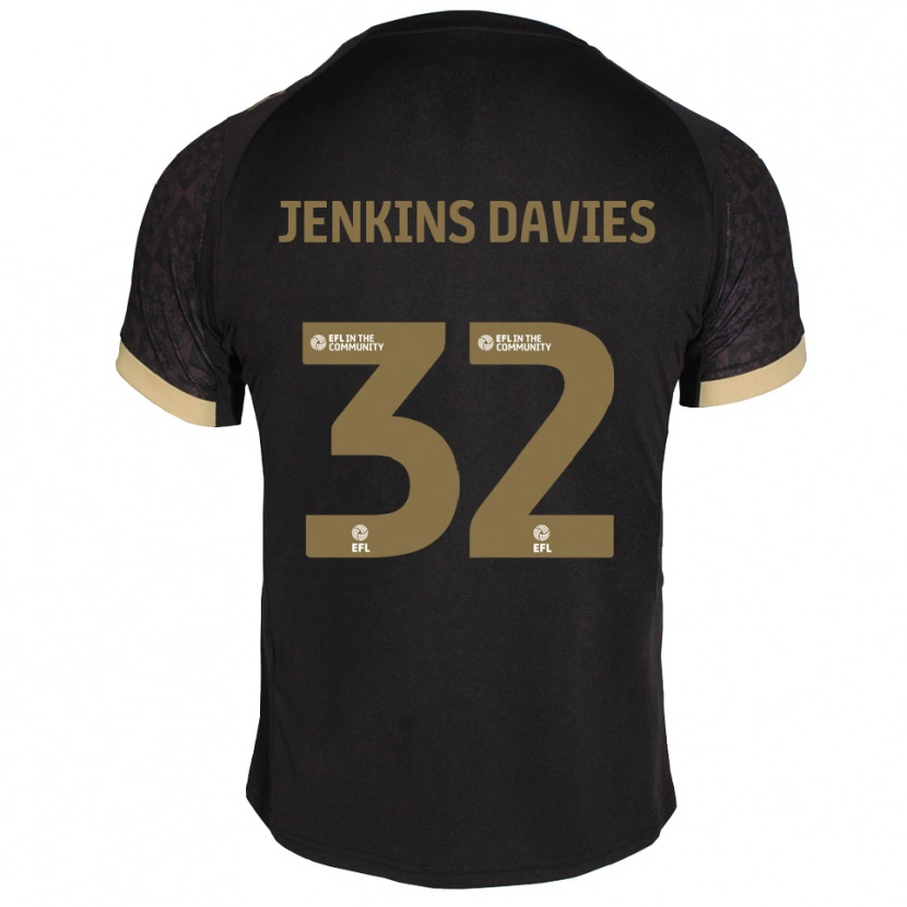 Danxen Donna Maglia Will Jenkins-Davies #32 Nero Oro Kit Gara Away 2025/26 Maglietta