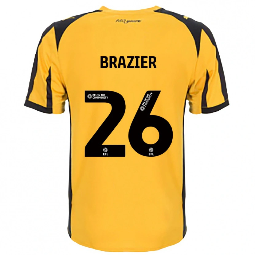 Danxen Donna Maglia Liam Brazier #26 Arancione Nero Kit Gara Away 2025/26 Maglietta