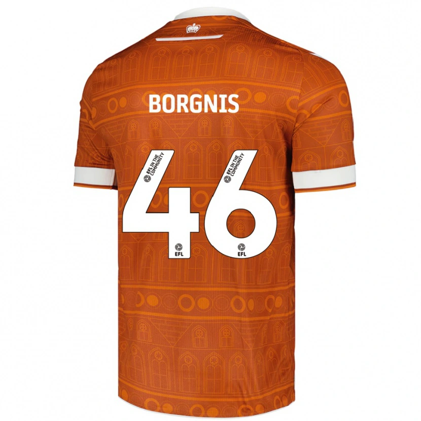 Danxen Donna Maglia Jacob Borgnis #46 Arancione Bianco Kit Gara Away 2025/26 Maglietta