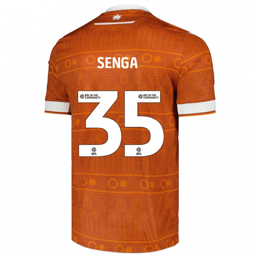 Danxen Donna Maglia Jack Senga #35 Arancione Bianco Kit Gara Away 2025/26 Maglietta