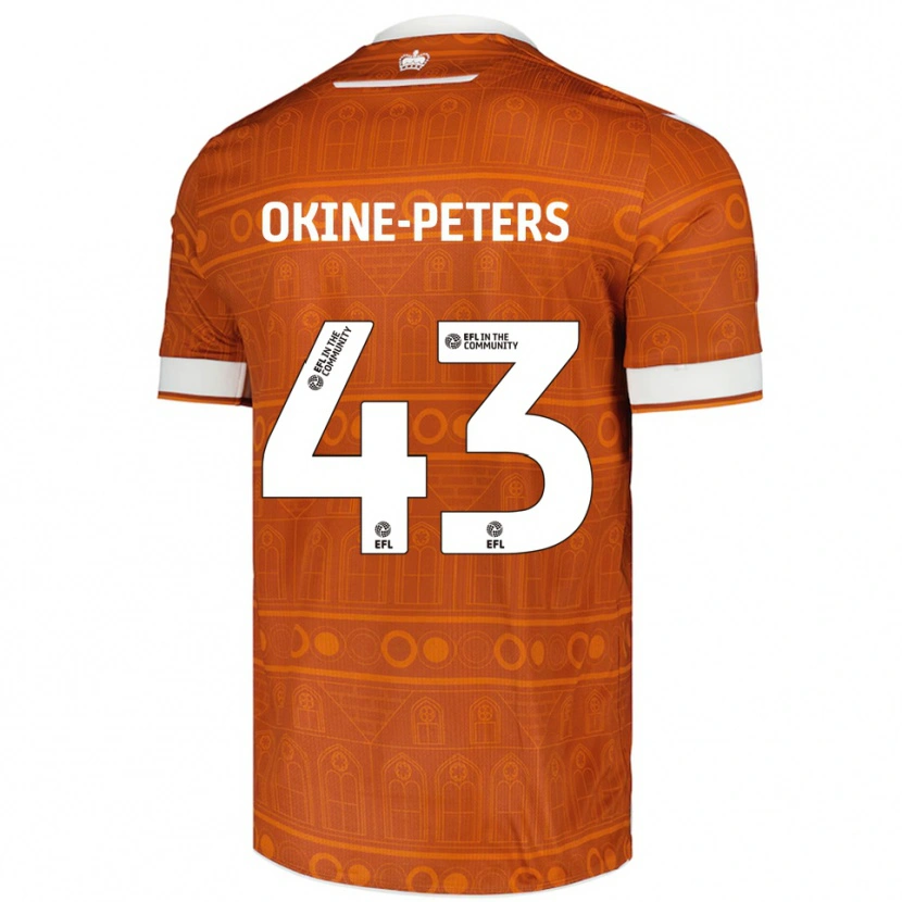 Danxen Donna Maglia Jeremiah Okine-Peters #43 Arancione Bianco Kit Gara Away 2025/26 Maglietta
