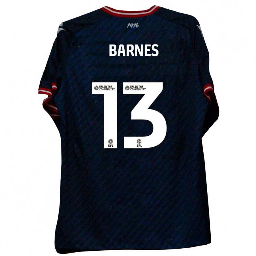 Danxen Donna Maglia Callum Barnes #13 Blu Navy Rosso Kit Gara Away 2025/26 Maglietta